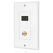 Piring témbok HDMI sareng COAX